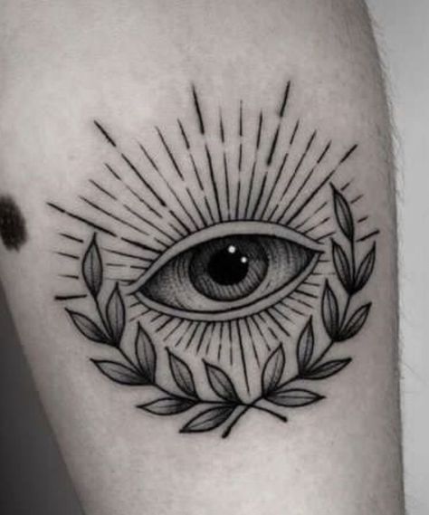 Tattoos For Women Leg, Dad Tattoo Design, Seeing Eye Tattoo, Third Eye Tattoos, All Seeing Eye Tattoo, Side Wrist Tattoos, Evil Eye Tattoo, Tattoo Cover Up, Greek Tattoos