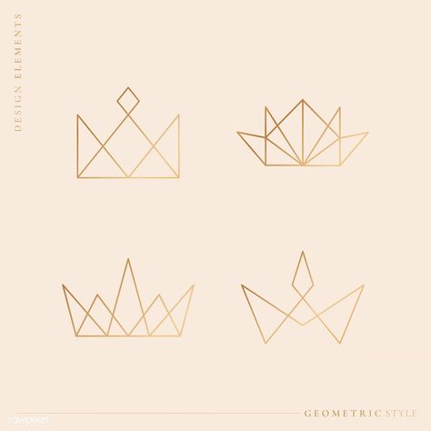 Luxurious geometric crown design collection vector | free image by rawpixel.com / Aew  #vector #vectoart #digitalpainting #digitalartist #garphicdesign #sketch #digitaldrawing #doodle #illustrator #digitalillustration #modernart #crown Geometric Crown, Crown Illustration, Geometric Diamond Design, Crown Drawing, Geometric Logo Design, Diamond Vector, Diamond Logo, Crown Tattoo, Crown Logo