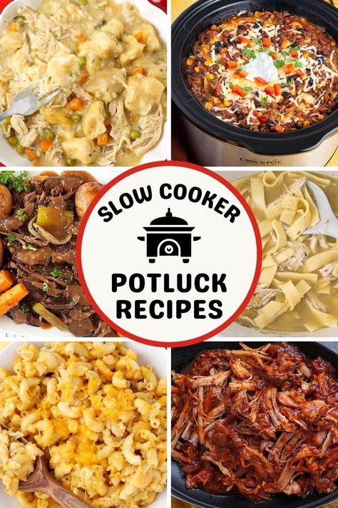 Getting food ready for a big potluck gathering with friends and family can be a bit challenging, but with the help of your slow cooker, it can be easier. To help you, I am sharing with you some of my Favorite Easy Potluck Crockpot Recipes that everyone asks for the recipe afterward. Crockpot Recipes Big Family, What To Bring For A Potluck, Crockpot Dish For Potluck, Easy Crockpot Pot Luck Recipes, Quick And Easy Potluck Recipes, Ladies Potluck Ideas, Big Group Food Ideas, Crockpot Potluck Recipes For Work, Instapot Potluck Ideas