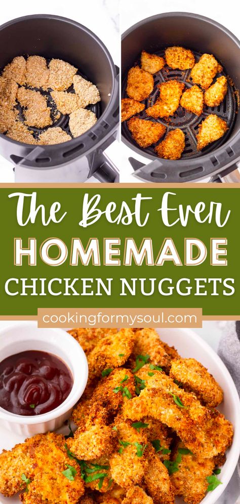 Air Fry Nuggets, Breaded Chicken Nuggets Air Fryer, Easy Homemade Chicken Nuggets Air Fryer, Homemade Nuggets In Air Fryer, Homemade Turkey Nuggets, Air Fryer Fried Chicken Nuggets, Chicken Nuggets In The Air Fryer, Homemade Chicken Nuggets Air Fryer Ground Chicken, Home Made Chicken Nuggets Healthy