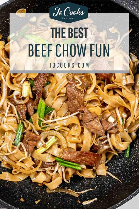 Pork Chow Fun Recipe, Beef Chow Fun Recipe, Chow Fun Noodles, Beef Chow Fun, Chow Fun Recipe, Homesteading Recipes, Chow Fun, Asian Noodle Dishes, Wok Recipes