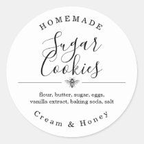 Personalized Homemade Food Sticker | Zazzle Food Label Sticker, American Cookies, Wedding Favors Packaging, Homemade Chocolate Chips, Food Sticker, Homemade Jelly, Homemade Chocolate Chip Cookies, Baking Packaging, No Flour Cookies