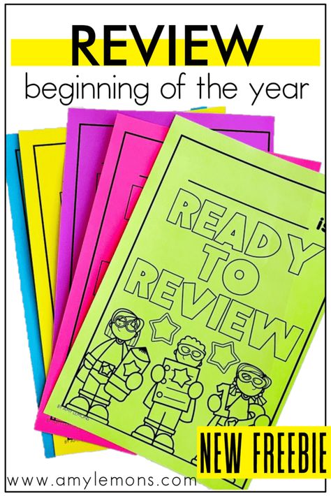 REVIEW BEGINNING OF THE YEAR Math Facts Addition, Amy Lemons, Back To School Ideas, Math Pages, Year Review, School Computers, Review Activities, Math Review, Rhyming Words