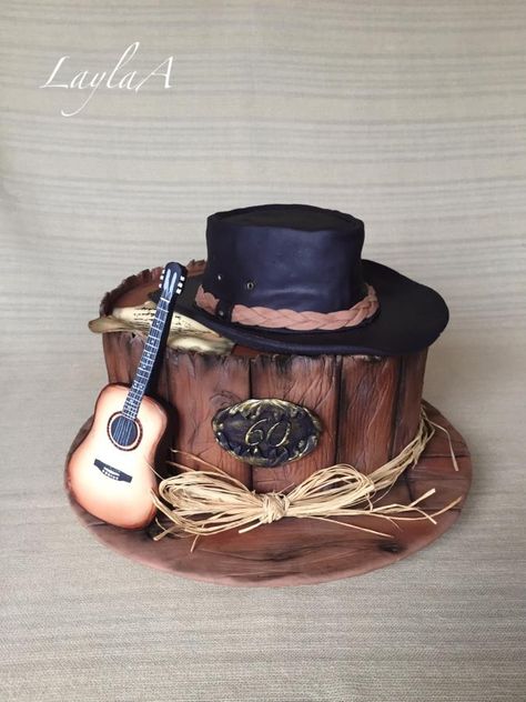 Cake for gentleman  - http://cakesdecor.com/cakes/322861-cake-for-gentleman Cake For Gentleman, Fondant Birthday Cake For Men, Western Cake For Men, Guitar Cakes For Men, Cowboy Cake For Men, Cool Birthday Cakes For Men, Western Cake Ideas, Gentleman Cake, Country Birthday Cakes