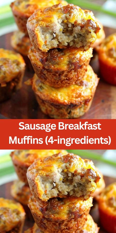 Discover the ultimate breakfast solution with these easy Sausage Breakfast Muffins. Perfect for busy mornings, these savory muffins are packed with sausage, cheese, and fluffy Bisquick mix. Quick to prepare and deliciously satisfying, they make a great grab-and-go meal. Make your mornings easier with this protein-packed breakfast recipe that’s sure to please the whole family. Sausage Breakfast Muffins, Savory Breakfast Muffins, Sausage Muffins, Breakfast Sausage Recipes, Thanksgiving Breakfast, Bisquick Recipes, Ultimate Breakfast, Savory Muffins, Breakfast Muffins