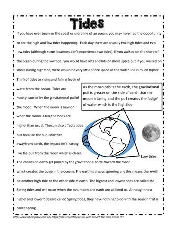 High And Low Tide Experiment, Ocean Tides Activity, Moon And Tides, Gravity Science, Biology Teaching, Information About Space, Ngss Science, Montessori Teaching, Ocean Tides