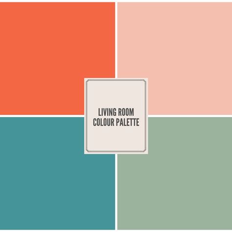 Colour Palette: Burnt orange, Peach, Teal, Sage green Mint And Orange Bedroom, Orange And Teal Colour Palette, Peach And Green Living Room, Sage And Orange Bedroom, Sage Green And Orange Bedroom, Peach And Teal Bedroom, Wine Bedroom, Peach Living Rooms, Burnt Orange Living Room