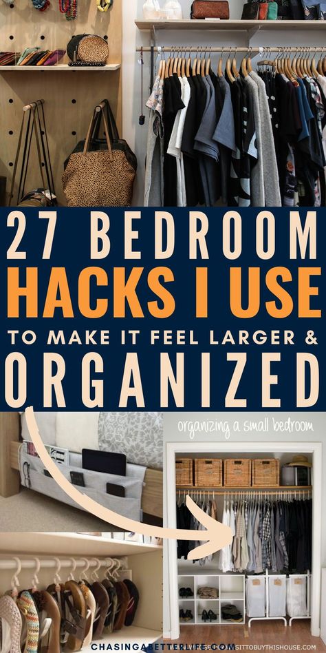 Step up your interior game with chic storage solutions for any bedroom. Find out how to keep your space tidy and stylish with minimal effort! 🏠💼  #StorageHacks #BedroomGoals #HomeStyling #DeclutterYourLife #Bedroom Bedroom Organization Hacks, Organization Hacks Bedroom, Bedroom Hacks, Bedroom Organization, Dollar Store Hacks, Organisation Hacks, Declutter Your Life, Organization Inspiration, Vertical Storage