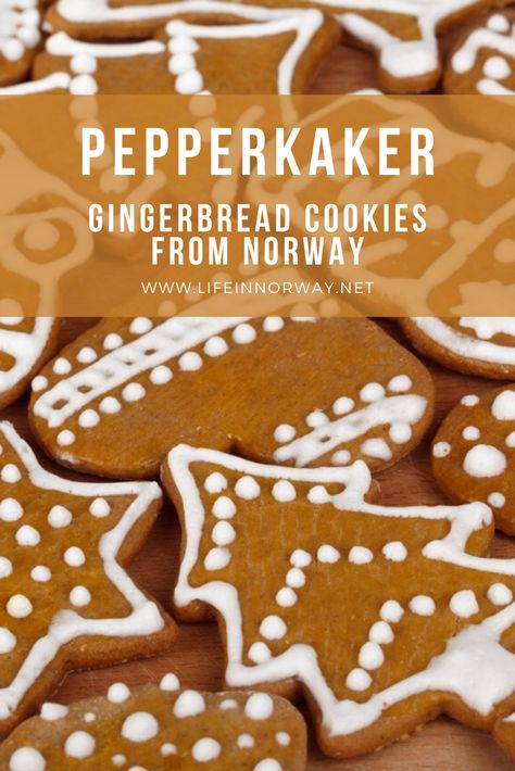 Norwegian Gingerbread Cookies, Swedish Gingerbread Cookies, Norweigen Christmas Cookies, Norwegian Cookies Christmas, Pepperkaker Cookies, Norwegian Cookies Recipes, Scandinavian Christmas Food, Scandinavian Christmas Cookies, Norwegian Christmas Traditions