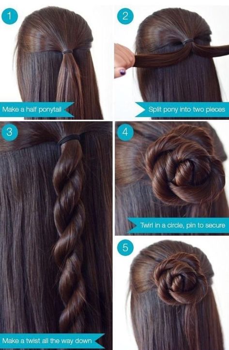 25 Easy Hairstyles for long hair | Cuded Peinados Fáciles Para Cabello Corto, Easy Hairstyles For Long Hair, Jessica Alba, Short Bob Hairstyles, Hair Art, Trendy Hairstyles, Hair Updos, Diy Hairstyles, Pretty Hairstyles