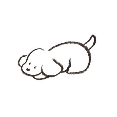 Simple Puppy Drawing, Small Animal Drawings, Cute Dog Doodles, Dog Drawing Easy, Dog Doodles, Dog Drawing Simple, Dog Doodle, Cute Small Drawings, Minimalist Tattoo Ideas