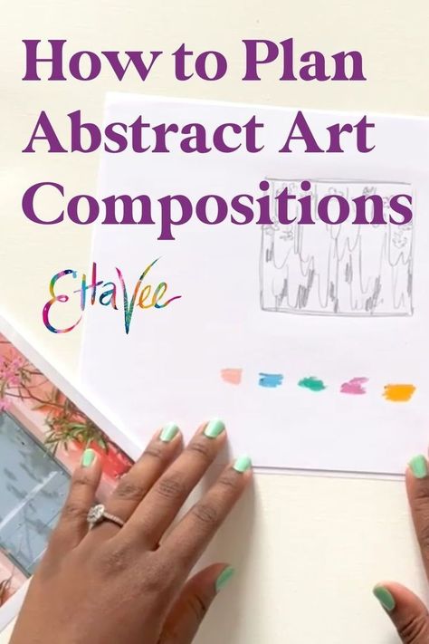 Abstract Art Composition Ideas, How To Create Abstract Art, Paint Lessons, Abstract Art Lesson, Abstract Quilts, Art Techniques Tutorial, Landscape Abstract Painting, Abstract Art Quilt, Abstract Art Tutorial