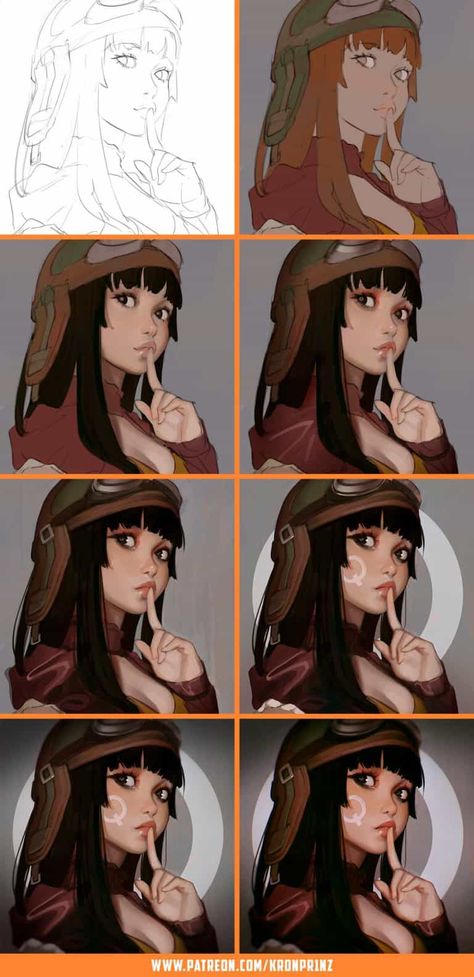 21 Digital Painting Process Pictures (Step-By-Step) - Paintable Blond Amsterdam, Digital Art Tutorial Photoshop, Painting Steps, Digital Painting Photoshop, Novel Game, Digital Painting Techniques, Desen Anime, Digital Art Beginner, Photoshop Painting