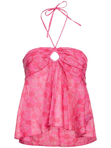 Find Marant Etoile Gabao Floral Print Cotton Top W/ Ruffles on Editorialist. Self-tie halter neck closure . Front cutout detail. Ruffled hem. All over print placement may vary. Model is wearing a size36 Alt Summer Outfits, Modest Summer Outfits, Cute Preppy Outfits, Dream Clothes, Preppy Outfits, Cotton Top, Looks Vintage, Cute Tops, Cotton Tops