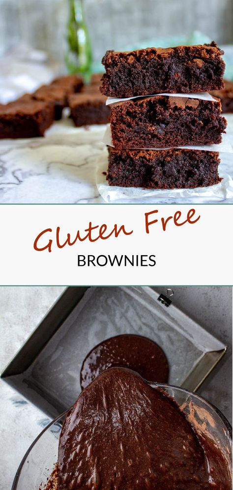 Gluten Free Brownies From Scratch, Gluten Free Brownies Cocoa Powder, Gf Brownie Recipe, Gluten Free Chocolate Brownies, Cocoa Powder Brownies, Cocoa Powder Recipes, Gluten Free Dairy Free Dessert, Flourless Brownies, Brownies From Scratch