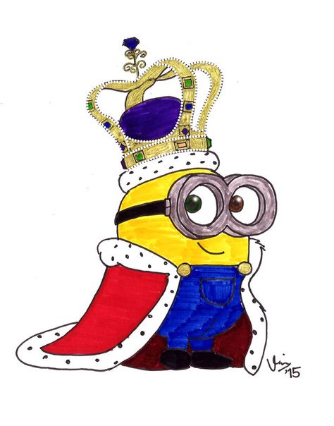 Long Live King Bob by valloria King Bob Drawing, Minion Painting, King Bob, Minion Drawing, Minion Shirts, Minions Bob, Draw Ideas, Drawing Stuff, Long Live