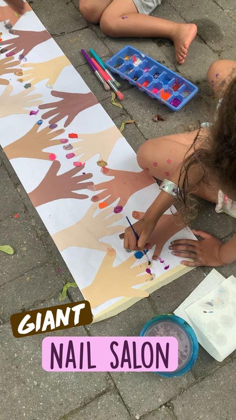 Giant Nail Salon, Daycare Activities, Daycare Crafts, Beach Hacks, Toddler Art, Toddler Learning Activities, Toddler Fun, Preschool Learning Activities, Indoor Activities