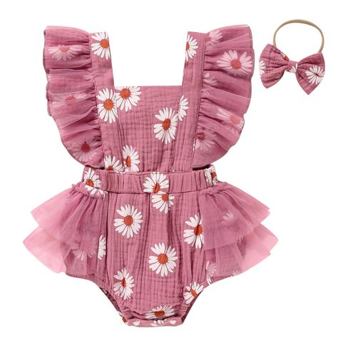 PRICES MAY VARY. 💕【High-quality Material】The cute baby girl clothes is made of 100% cotton. Breathable skin-friendly fabric, soft fabric to keep little baby cool and comfy all spring & summer. 💕【Various Occasion】This baby girl newborn clothes perfect for valentines day a family party, daily home wear, playwear, baby shower, indoor, outdoor, family photographs, christmas, party and holiday. 💕【Cute Design】Our baby girl summer outfit dress uses floral print, sleeveless backless bodysuit with uni Spring Baby Girl Outfits, Cute Baby Outfits Girl, Diy Baby Girl Clothes, Winter Baby Clothes Newborn, Spring Baby Clothes, Infant Girl Clothes, Girls Summer Clothes