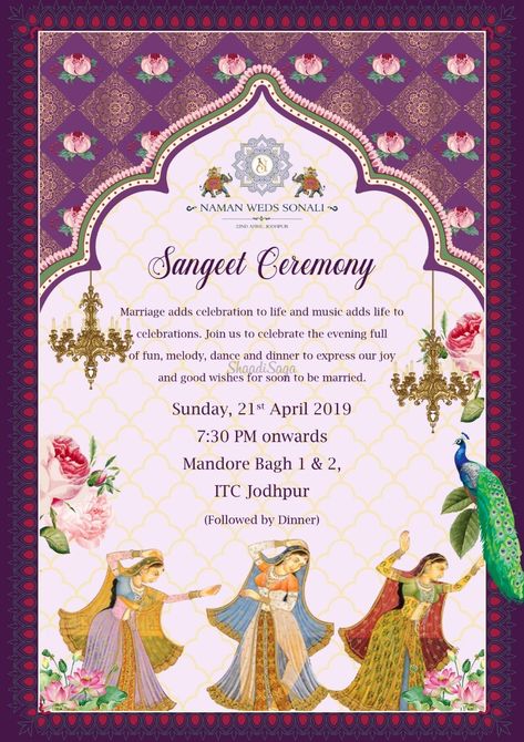 Creative Fold Studio - 💌 Invitation Designer Price, Reviews, Contact Details - ShaadiSaga Rajput Wedding Invitation Cards, Jaggo Invitation Cards, Sangeet Invite Template, Mehandi Invitation Card, Sangeet Invitation Cards, Sangeet Invitation Cards Template, Sangeet Card, Rajput Painting, Hindu Fashion