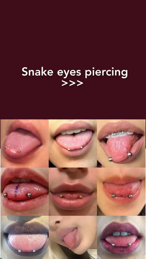 Snakes Eyes Piercing, Different Types Of Tongue Piercings, Snake Eyes Piercing Aesthetic, Venom Tongue Piercing, Frog Eyes Piercing Tongue, Frog Eye Piercing Tongue, Frog Eyes Piercing, Snake Eyes Tongue Piercing, Venom Piercing