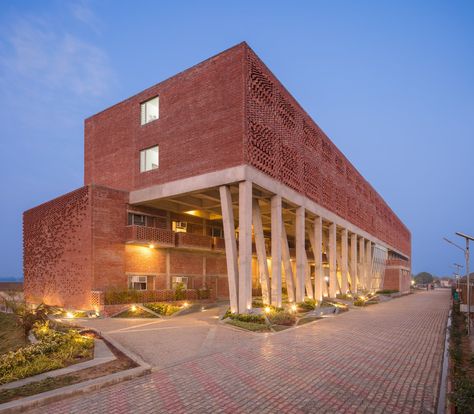 St. Andrews Institute of Technology and Management – Boys Hostel Block | ZED Lab | Archinect Solar Chimney, Hostels Design, Campus Design, Zero Energy, Passive Design, Student House, Vernacular Architecture, Architecture Design Concept, Residential Complex