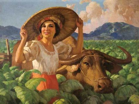 Fernando Amorsolo - Woman in Tobacco Field 1940 Fernando Amorsolo, Filipino Art, Philippine Art, Philippines Culture, Most Famous Paintings, Filipino Culture, Historical Painting, History Painting, Famous Paintings