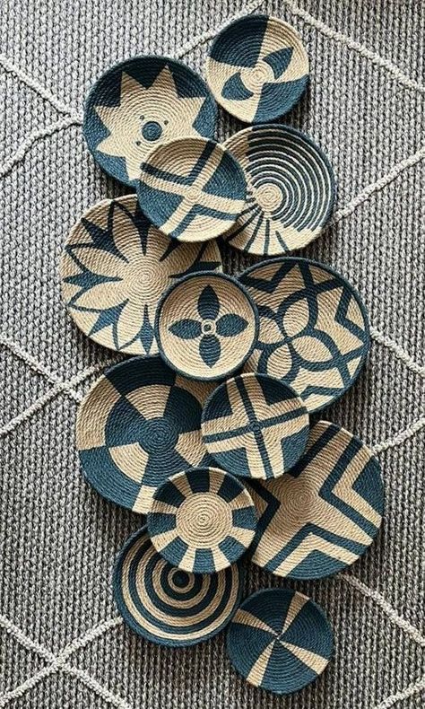 3 Marvelously Easy Paper Flower Wall Hanging Ideas | Home Decor Ideas | Paper Craftscraftwallhanging Straw Plates On Wall, Painted Rope Basket, Basket Plates On Wall, Wicker Plate Wall Decor, African Product Design, Painted Plates Wall Decor, Wall Pieces Home Decor, African Baskets On Wall, Wall Plate Painting Ideas