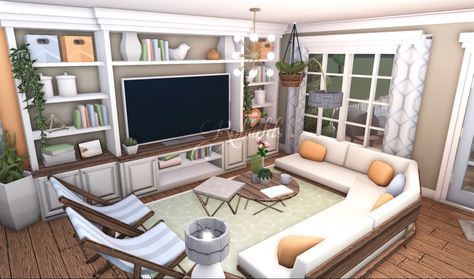 Liveroom Ideas Bloxburg, Roblox Rocitizens Living Room Ideas, Bloxburg Living Room Ideas Aesthetic Big, Boo Burg Living Room, 4x4 Living Room Ideas Bloxburg, Bloxburg Spring House Ideas, Cottagecore Living Room Bloxburg, Lounge Room Bloxburg, Bloxburg Living Room Ideas No Gamepasses