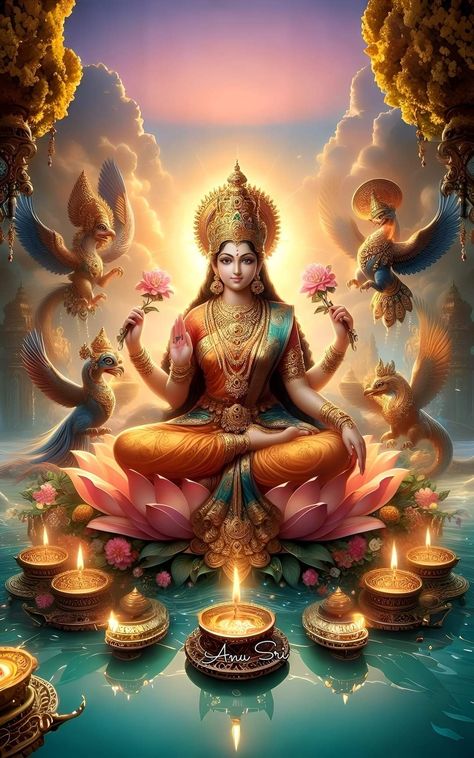 Maa Lakshmi, Devi Images Hd, Saraswati Goddess, Happy Navratri Images, Shakti Goddess, Lord Photo, Lakshmi Images, Lord Vishnu Wallpapers, Hinduism Art