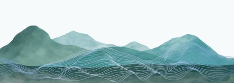 Line Art Mountains Landscapes, Landscape Line Art, Landscapes Mountains, Vector Mountain, Mountain Silhouette, Mountain Illustration, Line Art Vector, Landscape Watercolor, Tree Saw