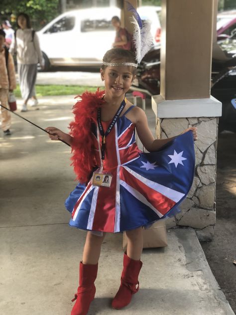 Australian Costume Halloween Costumes Australia, Cultural Costumes, Australian Dresses, Australian Costume, Fancy Dress Halloween Costumes, Australian Clothing, Christmas Day Outfit, Fancy Dress Outfits, Dresses Australia