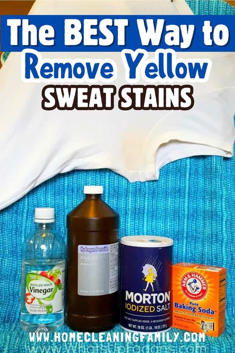 Discover the best solution for removing stubborn sweat stains from white shirts! Learn how to effectively tackle yellow armpit stains using OxiClean and restore your clothes to their original brightness. Say goodbye to unsightly stains and hello to fresh, clean laundry with these simple steps! Remove Pit Stains, Yellow Armpit Stains, Stains On White Clothes, Remove Armpit Stains, Cleaning White Shirts, Remove Sweat Stains, Remove Yellow Stains, Armpit Stains, Stain Remover Clothes