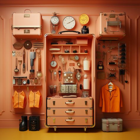 Wes Anderson Composition, Wes Anderson Shots, Wes Anderson Bathroom, West Anderson Aesthetic, Wes Anderson Kitchen, Wes Anderson Aesthetic Decor, Wes Anderson Living Room, Wes Anderson Room, Scout Aesthetic