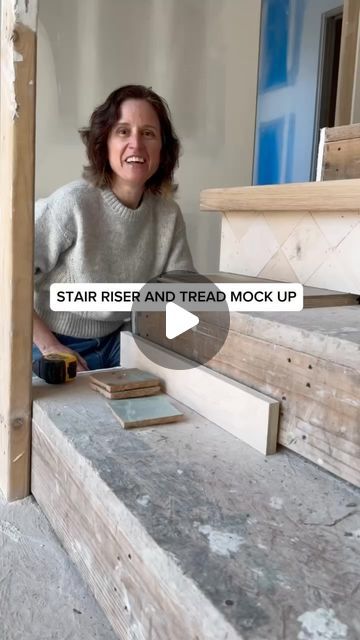 Erin Stetzer on Instagram: "Part 1: stair tread and riser mock up ⬆️ ✨This is a great example of why we do mock ups 🧠🧐   A few more days to sign up for Beyond the Blueprints!! We’d love to have you 💙  Head to our website or click the link in bio to learn more about Beyond the Blueprints https://www.erinstetzerhomes.com ✨💻 For homeowners and industry professionals, whether you are in the midst of a current project or thinking about building or remodeling a home, Erin and her team are here to help you through the entire process!  ______ #erinstetzerhomes  #homebuilder #custombuilder #customhome #construction #dreamhome #homeinspo #homedesign #builder #newconstruction #buildersofinstagram #archdaily #architecturelovers #handcrafted #interiordesign #realestate #onlineeducation #onlinelearn Stairs Without Risers, White Stair Risers, Stairs Treads And Risers, Treads And Risers, Stone Stairs, Stair Tread, Stair Risers, Arch Daily, Stair Treads