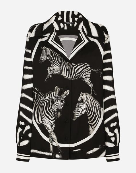 Silk Shirt Outfit, Zebra Shirt, Printed Silk Shirt, Feminine Chic, Dolce E Gabbana, John Galliano, Zebras, Yoga Wear, Silk Shirt