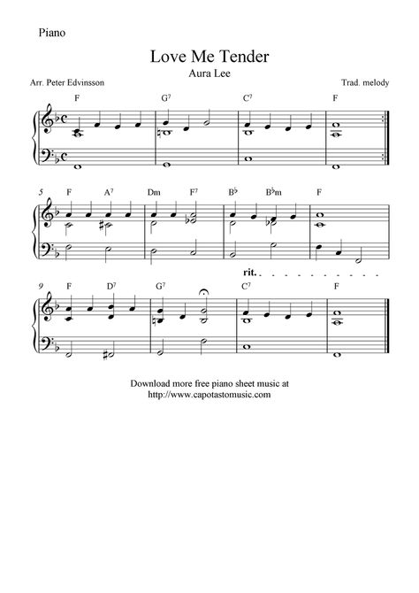 Free Printable Sheet Music, Easy Sheet Music, Piano Classes, Play The Piano, Love Me Tender, Learn Violin, Easy Piano Sheet Music, Violin Music, Piano Songs