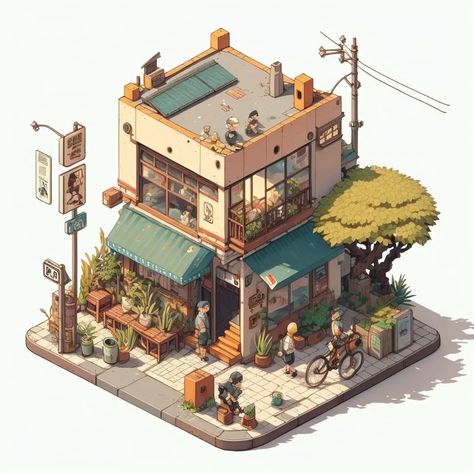 Midjourney Isometric Game Art: Prompts & Guide - AiTuts Isometric Apartment, Drawing Room Concept, Bohemian Style Inspiration, Room Concept, House Interior Living Room, نباتات منزلية, Isometric Drawing, Arte 8 Bits, Building Illustration