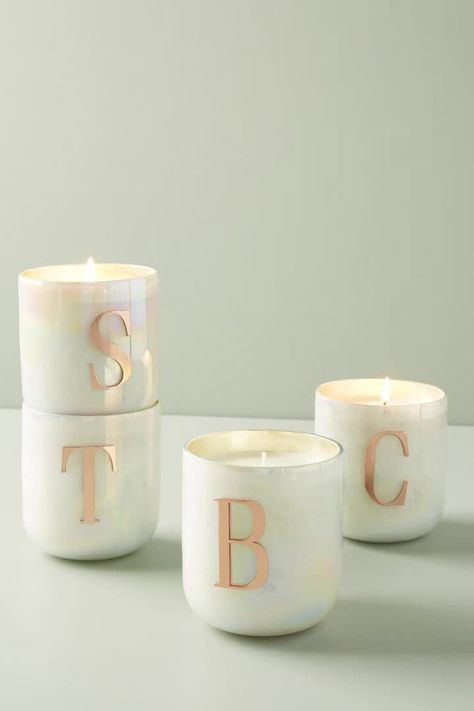 Slide View: 6: Monogram Candle Monogram Candle, Glass Candles, Candle Branding, Candle Packaging, Mark And Graham, Tin Candles, White Candles, Glass Candle, Accessories Branding