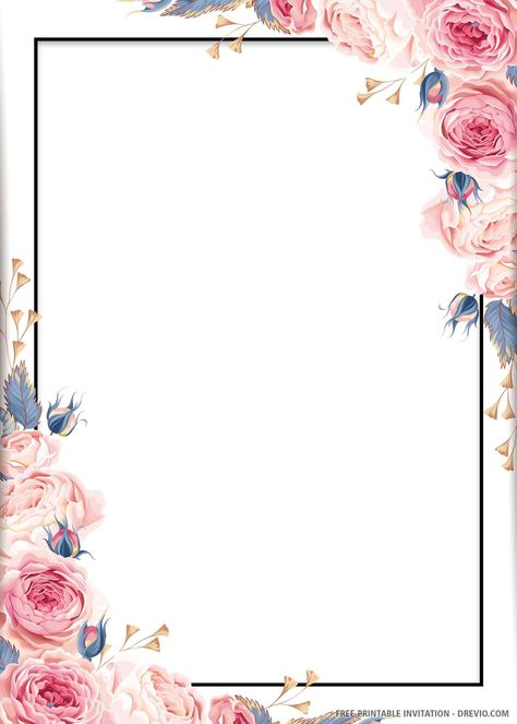 Download (FREE PRINTABLE) – Blue Floral Wedding Invitation Template #free #freeinvitation2019 #birthday #disney #invitations #invitationtemplates Blank Wedding Invitation Templates, Free Printable Wedding Invitations, Blank Wedding Invitations, Free Wedding Invitation Templates, Wedding Invitation Background, Floral Invitations Template, Free Wedding Invitations, Design Invitation, Free Wedding Printables