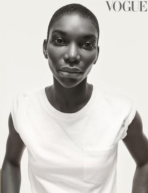 Michaela Coel for Vogue UK. Michaela Coel, The Blacker The Berry, Meagan Good, We Need To Talk, Bald Women, Vogue Uk, Interesting Faces, Black Is Beautiful, Lip Colors