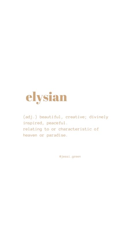 Elysian - heaven definition words Divine Feminine Quotes, Feminine Quotes, Meaningful Tattoo Quotes, Uncommon Words, Word Definitions, French Words, Word Play, Unique Words, Aesthetic Words