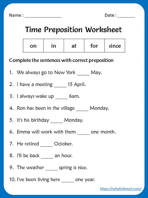 Preposition Worksheets Kindergarten, Preposition Worksheet, Worksheets For 5th Grade, Math Mental, Preposition Worksheets, Materi Bahasa Inggris, English Prepositions, English Grammar Exercises, Worksheets For Grade 3