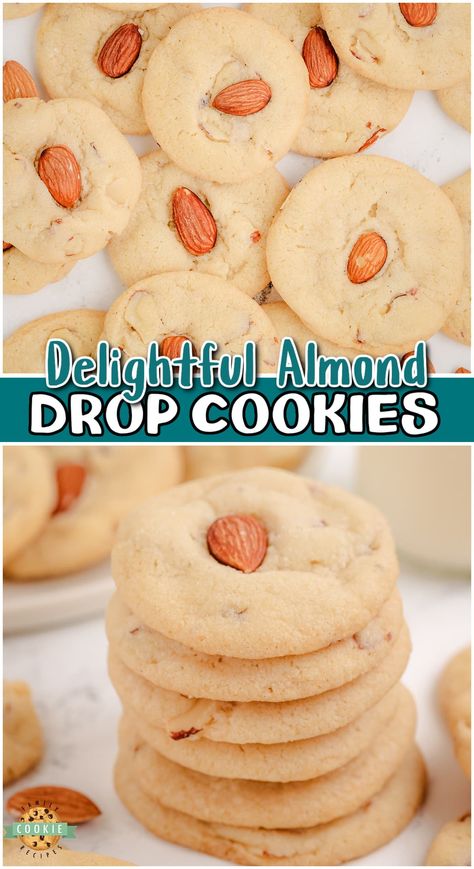 Almond Sandies Cookies Recipes, Almond Nut Cookies, Cookie Recipes With Almond Extract, Almond Cake Cookies, Ground Almond Cookies, Best Almond Cookies Recipes, Flourless Almond Cookies, Cookie Recipes With Almond Flour, Almond Drop Cookies