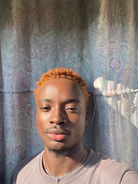 Ginger Black Man, Ginger Cornrows, Men Brown Hair, Man Brown Hair, Boys Dyed Hair, Orange Hair Dye, Ginger Hair Men, Black Selfie, Highlight Hair