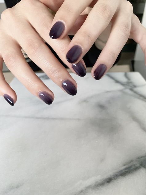 Sheer Black Nails, Nail Education, Minimal Nails Art, Goth Nails, Grunge Nails, Minimal Nails, Blush Nails, Pretty Gel Nails, Jelly Nails