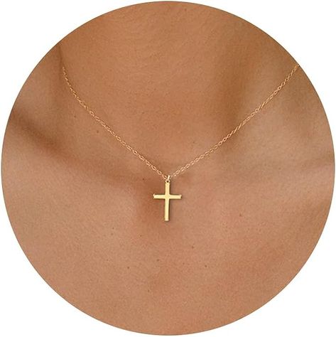 Cross Necklace For Women, Dainty Cross Necklace, Pendant Necklace Simple, Layered Necklaces Silver, Gold Cross Necklace, Gold Cross Pendant, Sterling Silver Chain Necklace, Necklace Simple, Cute Necklace