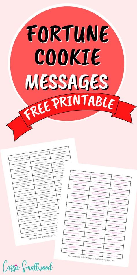 Free printable fortune cookie messages Cookie Fortune Quotes, Fortune Cookie Gift Ideas, Fortune Cookie Messages Funny, Fortunes For Fortune Cookies, Fortune Cookie Template Free Printables, Valentine Fortune Cookies Messages, Fortune Cookie Valentine Printable, Christmas Fortune Cookies Messages, Christmas Fortune Cookies