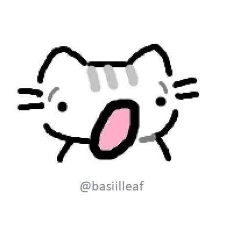 Cute Little Cat Drawing, Cute Cat Drawing Doodles, Cat Cute Drawing, Funny Cats Drawing, Cute Cats Drawing, Cat Doodles, Meow Cute, Basil Leaf, Cute Easy Doodles