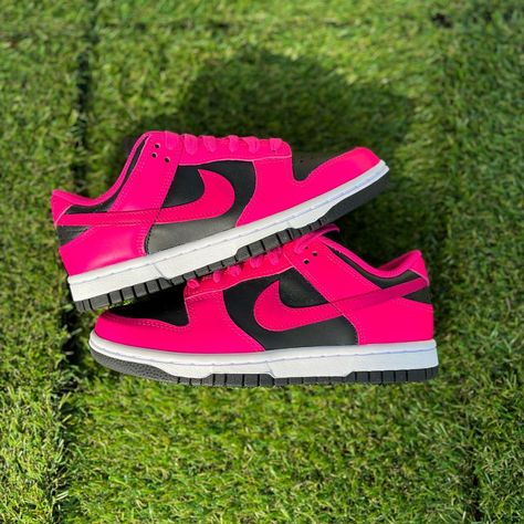 Wmns Dunk Low 'Fierce Pink Black' Brand New Deadstock Proof Of Purchase If Wanted Women’s Shoe Size 5.5w Black And Pink Nike Shoes, Hot Pink Nikes, Hot Pink Nike Shoes, Baddie Shoes Sneakers, Black And Pink Shoes, Pink And Black Shoes, Pink Shoes Outfit, Pink Dunks, Wmns Dunk Low