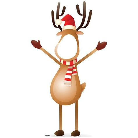 Christmas: Happy Reindeer Life-Size Cutout - Stand Out 37"W x 66"H Reindeer Cutout, Diy Christmas Yard Decorations, Elf Cartoon, Balcony Decor Ideas, Cartoon Template, Usa Christmas, Aussie Christmas, Life Size Cutouts, Christmas Photo Booth